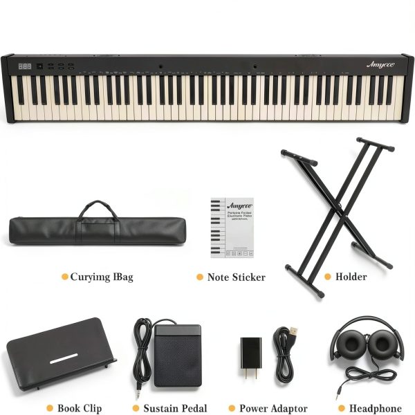 MilleLoom 88 Keys Portable Electric Piano Keyboard-2