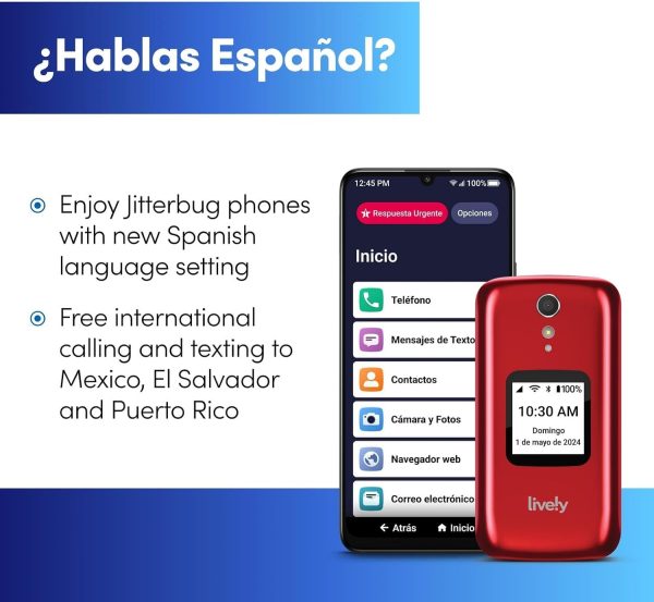 Lively Jitterbug Flip2 Android Flip Phone Red-7