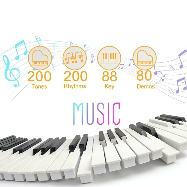 Weighted Digital Piano 88 Keys Black Model 883-2